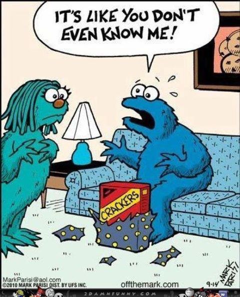 Αυτό είναι το Cookie Monster. Λατρεύει τα cookies. Άρα ξέρεις τι δώρο θέλει. 